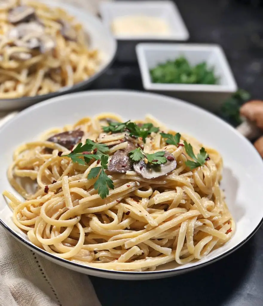 vegan mushroom truffle oil pasta