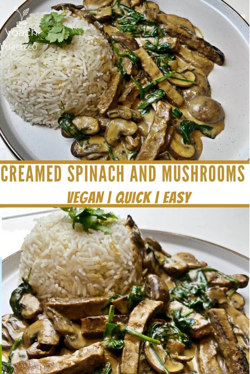 creamed spinach and mushrooms