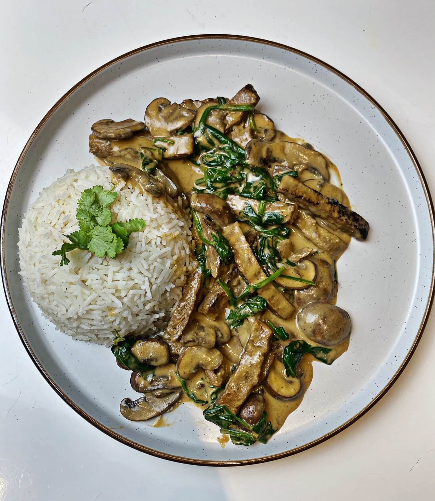 creamed spinach and mushrooms